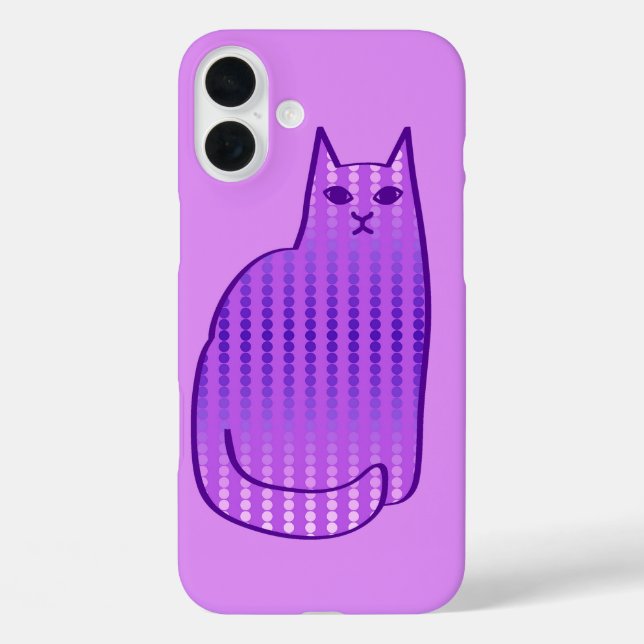 Moderne Katze, Orchid und Lila Case-Mate iPhone Hülle (Rückseite)