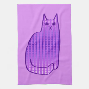 Moderne Katze, Orchid und Lila Handtuch