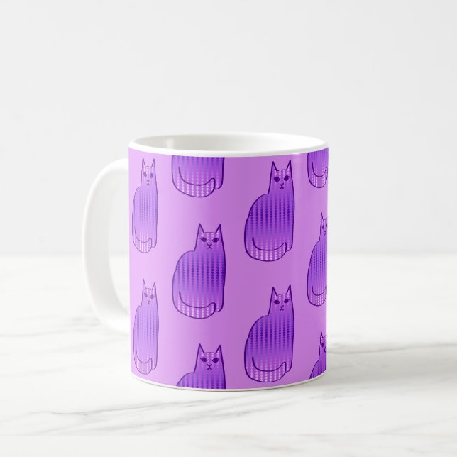 Moderne Katze, Orchid und Lila Kaffeetasse (Vorderseite Links)