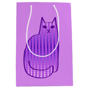 Moderne Katze, Orchid und Lila Mittlere Geschenktüte