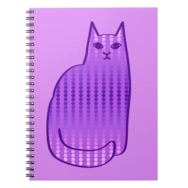 Moderne Katze, Orchid und Lila Notizblock (Vorderseite)