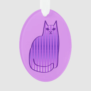 Moderne Katze, Orchid und Lila Ornament
