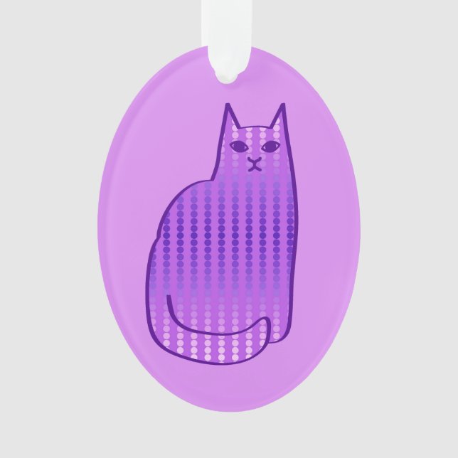 Moderne Katze, Orchid und Lila Ornament (Vorderseite)