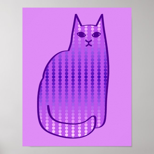 Moderne Katze, Orchid und Lila Poster (Vorne)