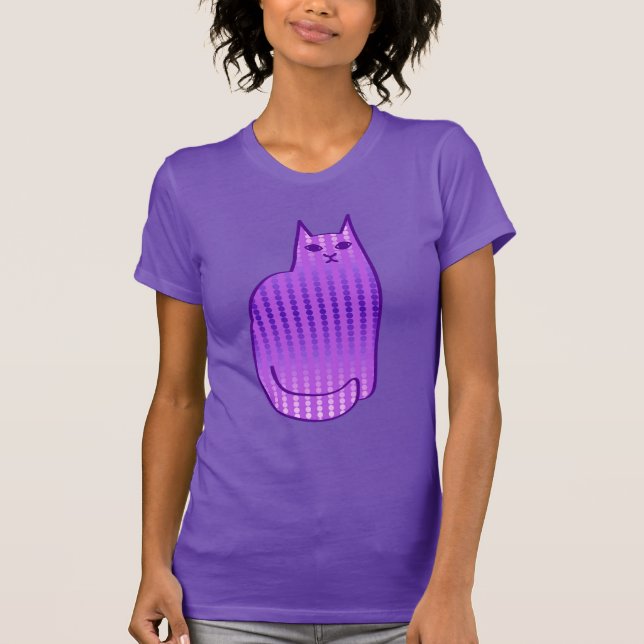 Moderne Katze, Orchid und Lila T-Shirt (Vorderseite)