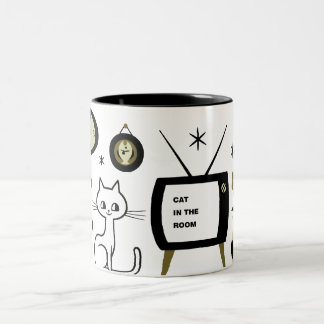 Moderne Katze Zweifarbige Tasse