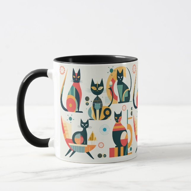 Moderne Katzen des Mittelalters Tasse (Links)