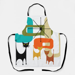 Moderne Katzen des mittleren Jahrhunderts Schürze