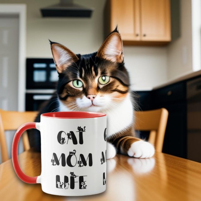 Moderne Katzen Mama Leben Niedlich Muttertag Tasse (Von Creator hochgeladen)