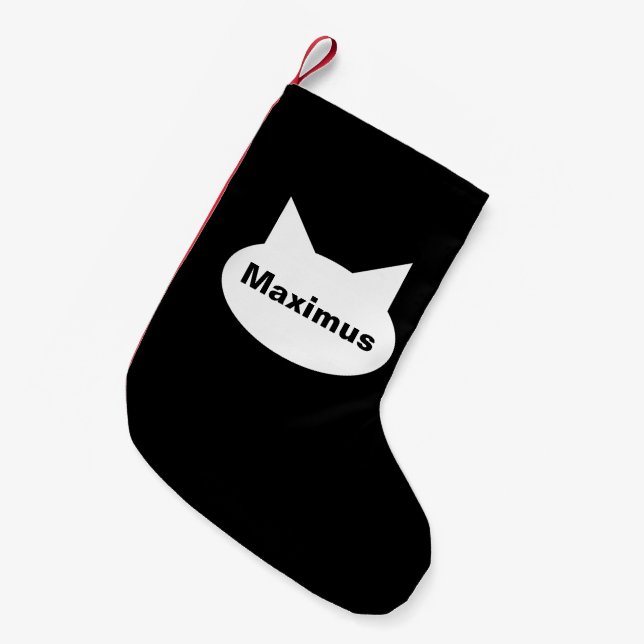 Moderne Katzen-personalisierter Haustier-Strumpf - Kleiner Weihnachtsstrumpf (Vorderansicht (hängend))