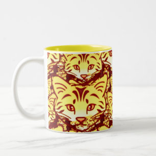 Moderne Katzenkunst Zweifarbige Tasse