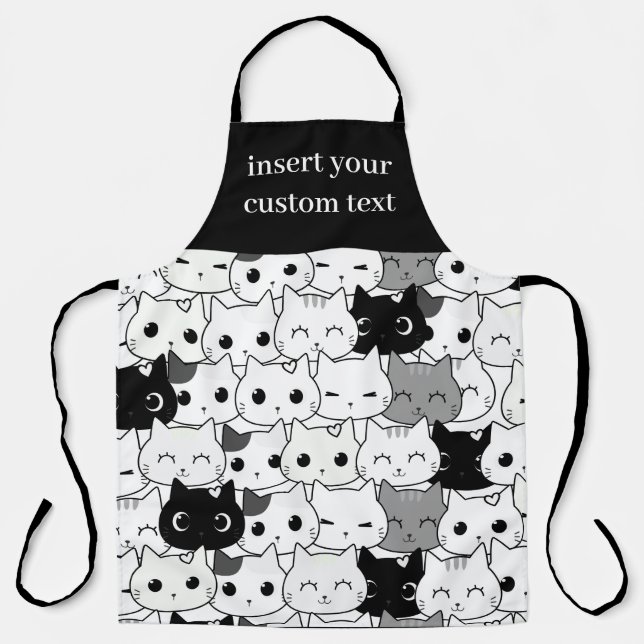 Moderne Kawaii-Lustige-Katzen-Muster-Schürze Schürze (Vorderseite)