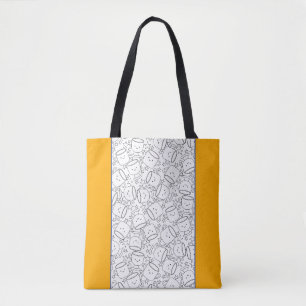 Moderne Kawaii-Tassen und Sterne-Doodle