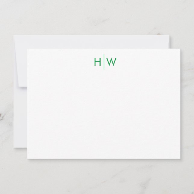 Moderne Kelly Green Flat Note Card Mitteilungskarte (Vorderseite)