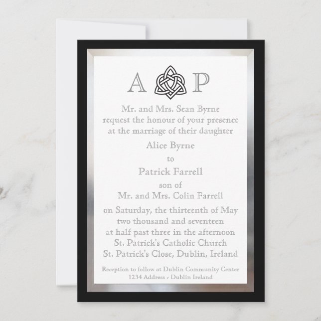 Moderne keltische Hochzeitseinladung Einladung (Vorderseite)