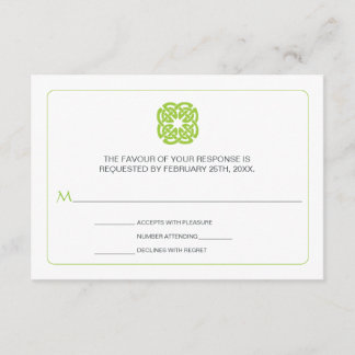 Moderne keltische Inspirierte Hochzeitserwiderung RSVP Karte