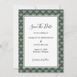 Moderne keltische Knot Green Irish Wedding Save The Date