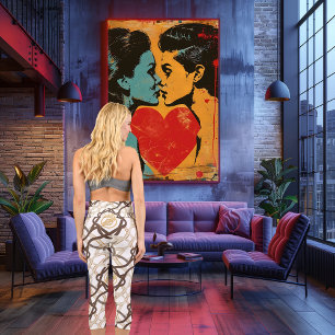 Moderne keltische Knotenmuster, braune und goldene Capri Leggings