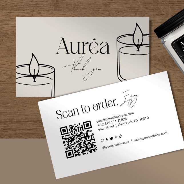 Moderne Kerze QR-Code Visitenkarte (Von Creator hochgeladen)