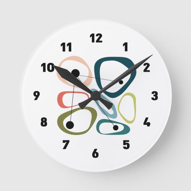 Moderne Kieselsteine aus dem Mittelalter Runde Wanduhr (Vorderseite)