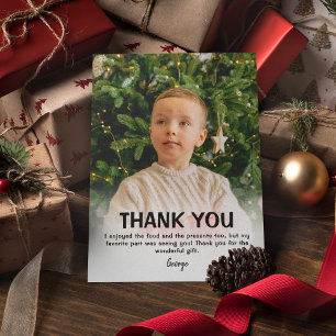 Moderne Kinder-Foto-Weihnachten Dankeskarten Dankeskarte
