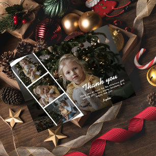 Moderne Kinder Foto Weihnachten Urlaub Dankeschön Postkarte