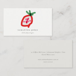 Moderne Kinder handgezeichnete Drache Frucht Rot G Visitenkarte