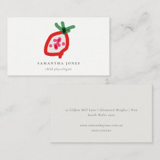 Moderne Kinder handgezeichnete Drache Frucht Rot G Visitenkarte