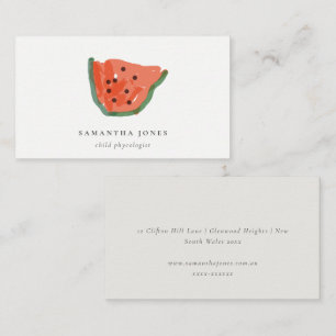 Moderne Kinder Handgezeichnete Wassermelone Frucht Visitenkarte