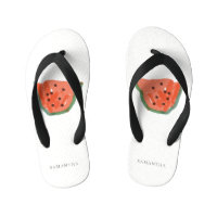 Moderne Kinder Handgezogene Wassermelone Rotes Grü