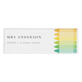 Moderne Kinder lehren farbenfroh Rainbow Crayon Co Namenschild