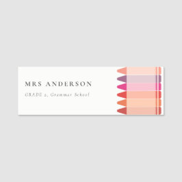 Moderne Kinder lehren farbenfroh Rainbow Crayon Co Namensschild