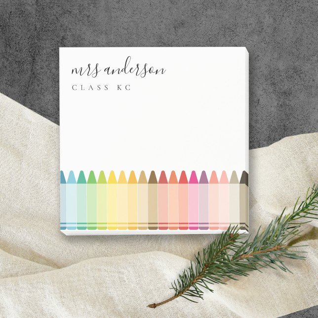 Moderne Kinder lehren farbenfroh Rainbow Crayon Co Post-it Klebezettel (Von Creator hochgeladen)