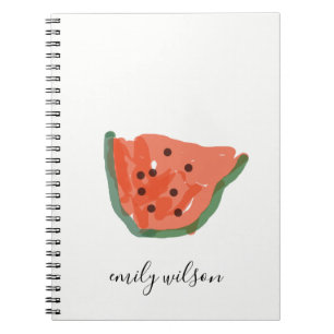 Moderne Kinder Lehrer Handgezeichnete Wassermelone Notizblock