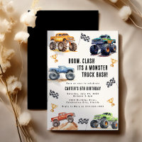 Moderne Kinder Monster Trucks Geburtstagsparty