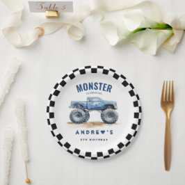 Moderne Kinder Monster Trucks Geburtstagsparty Pappteller