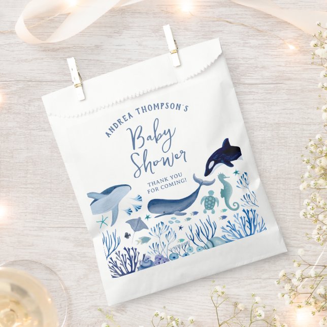 Moderne Kinderdusche unter dem Meer für Jungen Geschenktütchen (Ausgeschnitten)