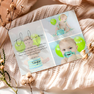 Moderne Kinderfoto-Collage Dankeskarte