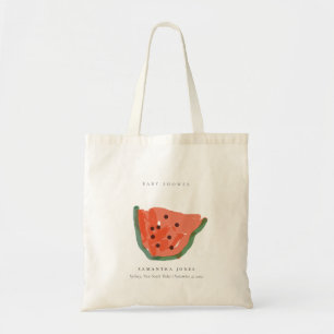 Moderne Kinderhand gezeichnete Wassermelonenfrucht Tragetasche