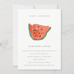 Moderne Kinderhandzeichnung Wassermelone Frucht Ba Einladung
