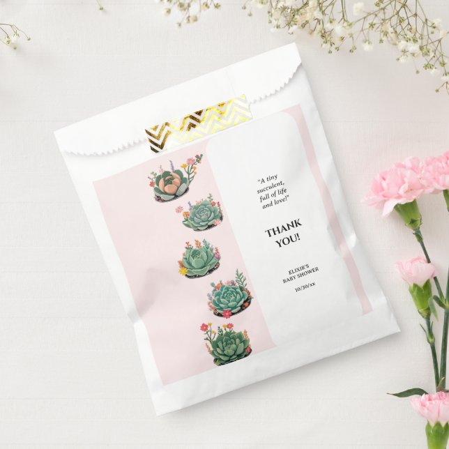 Moderne Kinderspülung Cactus Baby Shower Geschenktütchen (Versiegelt)
