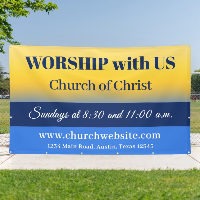 Moderne Kirchen-Sanctuary-Willkommensanzeige mit F Banner (Außenbereich)