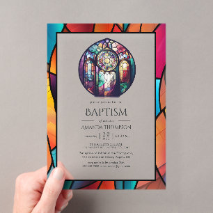 Moderne Kirchentaufe, Dedication oder Christening Acryleinladungen