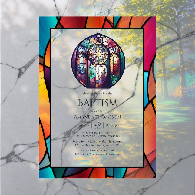 Moderne Kirchentaufe, Dedication oder Christening Acryleinladungen (Modern Church Baptism, Dedication or Christening Acrylic Invitations)