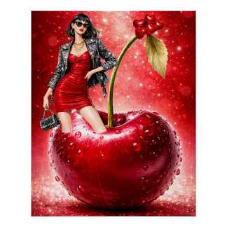Moderne Kirsch-Designs Poster