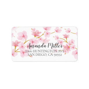 Moderne Kirschblüten-Blumen-Rücksende-Adressetiket Adressaufkleber