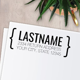 Moderne Klammern mit Namen und Rücksendeadresse Permastempel