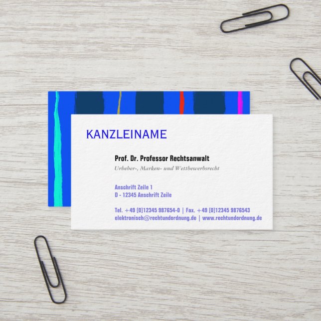 Moderne klare professionelle Verwendung  Visitenkarte (Vorderseite/Rückseite Beispiel)
