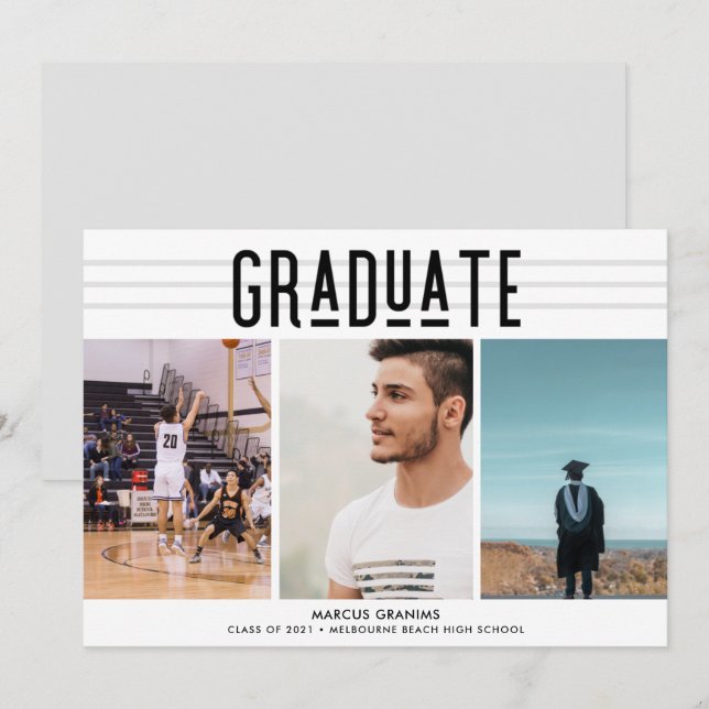 Moderne Klasse 2021 Foto Abschluss (Vorne/Hinten)