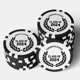 Moderne Klasse 2024 Uni-Abschluss Party Pokerchips